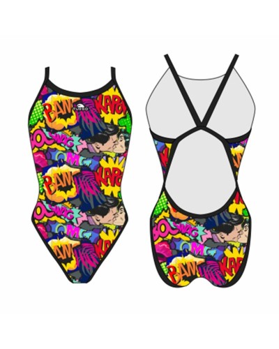 Costume da Bagno Donna Turbo Revolution Comic Nero S