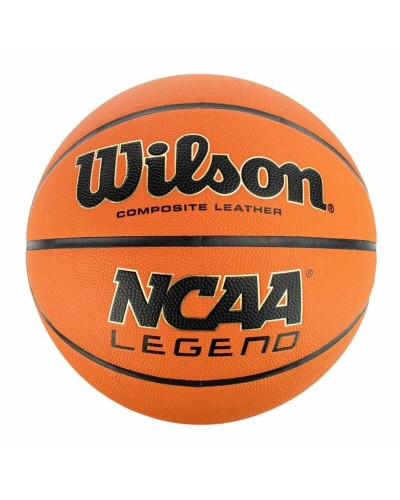 Basketbal Wilson NCAA Legend Wit Oranje Leer Imitatieleer 7