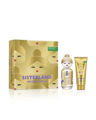Women's Perfume Set Benetton SISTERLAND GOLDEN VANILLA 2 Pieces