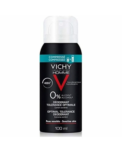 Spray déodorant Vichy Tolérance Optimale Homme Sans Alcool 48 heures Adultes unisexes (100 ml)