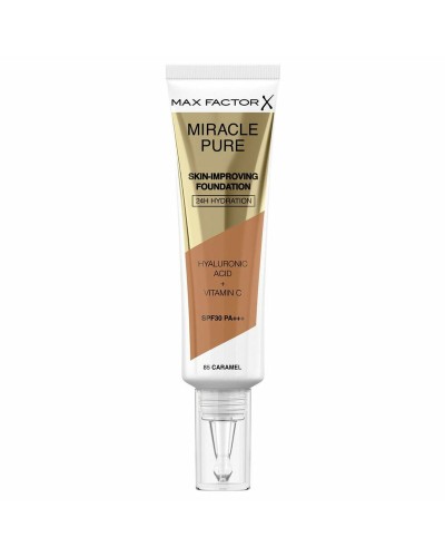 Base per Trucco Fluida Max Factor Miracle Pure SPF 30 85-Caramel (30 ml)