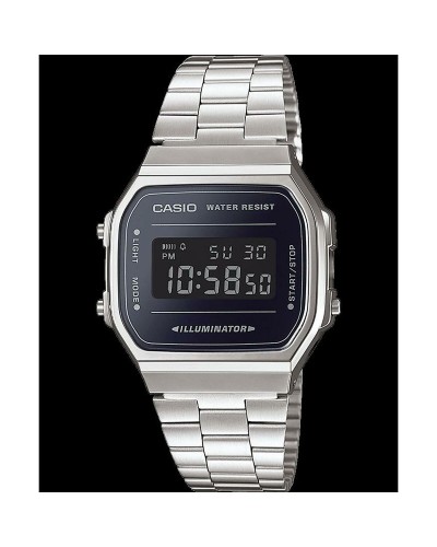 Horloge Heren Casio A168WEM-1EF Zwart Zilverkleurig