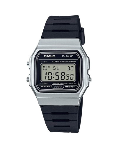 Unisex kellot Casio F-91 BIO RESIN STRAP - SILVER (Ø 35 mm)