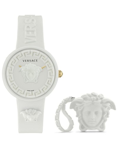 Ladies' Watch Versace MEDUSA POP 3H + VERSACE WHITE SILICON PURSE (Ø 39 mm)