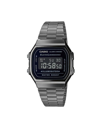 Miesten rannekellot Casio A168WEGG-1BEF Musta Hopeinen (Ø 36 mm) (Ø 38 mm)