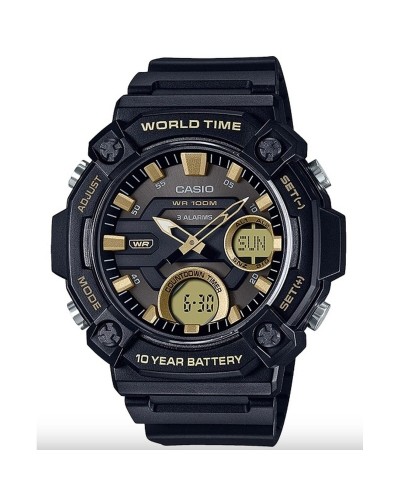 Herrenuhr Casio OVERSIZE 10 YEAR BATTERY Schwarz (Ø 52 mm)