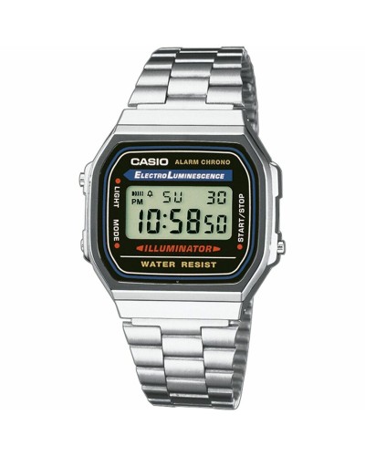 Unisex-Uhr Casio A168WA-1YES Schwarz Silberfarben (Ø 36 mm)
