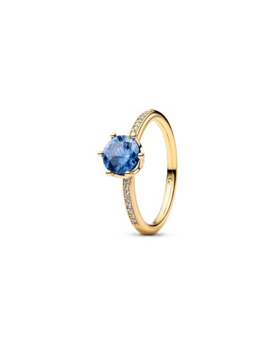 Damenring Pandora 168289C02-50 Blau Gold