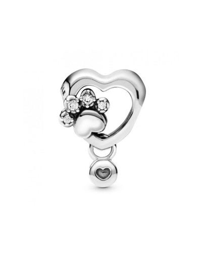Perle de verre Femme Pandora SPARKLING PAW PRINT & HEART