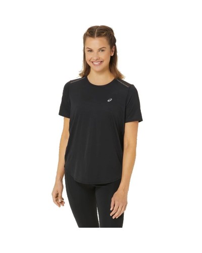 Dames-T-Shirt met Korte Mouwen Asics Road Zwart