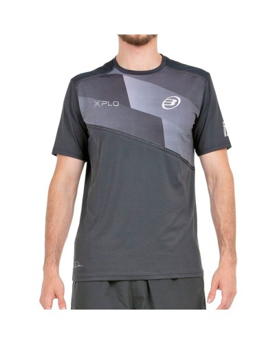 Camiseta de Manga Corta Hombre Bullpadel Dinneno 25V Gris claro Pádel