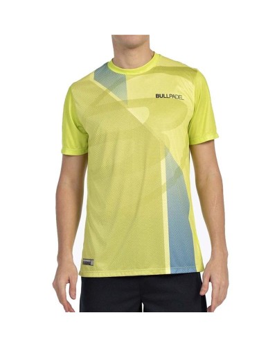Camiseta de Manga Corta Hombre Bullpadel Brumo Amarillo Pádel