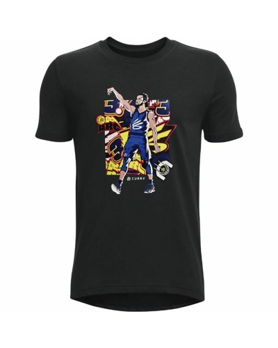 Barn T-shirt med kortärm Under Armour Curry Svart