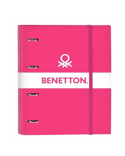 Ring binder Benetton Raspberry Fuchsia Pink 27 x 32 x 3,5 cm