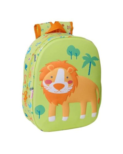 Mochila Escolar 3D Safta 27 x 33 x 10 cm León