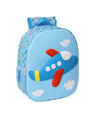 Mochila Escolar 3D Safta 27 x 33 x 10 cm Avión