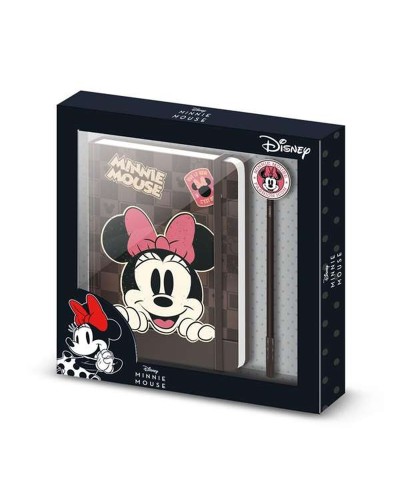 Diary with accessories Minnie Mouse Brown 22,4 X 2,2 X 23,2 cm