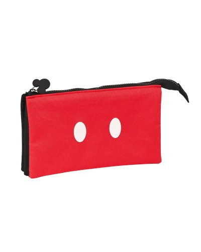 Portaoggetti Triplo Mickey Mouse Clubhouse Mickey mood Nero Rosso 22 x 12 x 3 cm