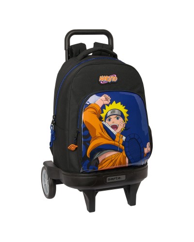 Skolväska med hjul Naruto Ninja Blå Svart 33 x 45 x 22 cm