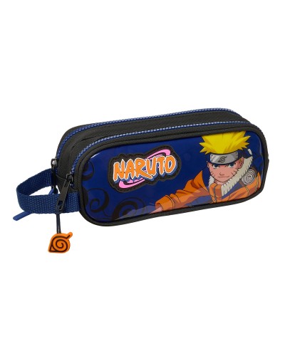 Trousse Fourre-Tout Double Naruto Ninja Bleu Noir 21 x 8 x 6 cm