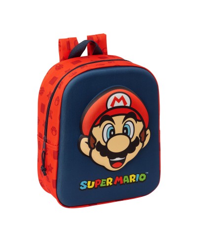 School Bag Super Mario Red Navy Blue 22 x 27 x 10 cm