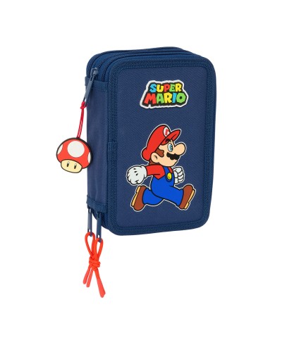 Koululaisen penaali lisätarvikkeilla Super Mario Trick Punainen Tummansininen 12,5 x 19,5 x 5,5 cm 37 Kappaletta