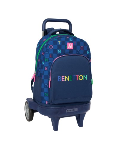 Mochila Escolar Benetton Damero Azul marino 33 x 45 x 22 cm