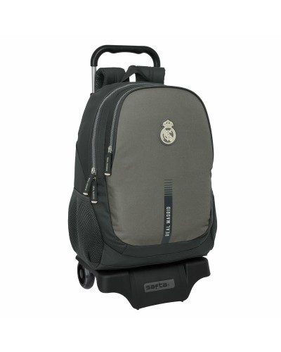 Mochila Escolar con Ruedas Real Madrid C.F. Gris 32 x 44 x 16 cm