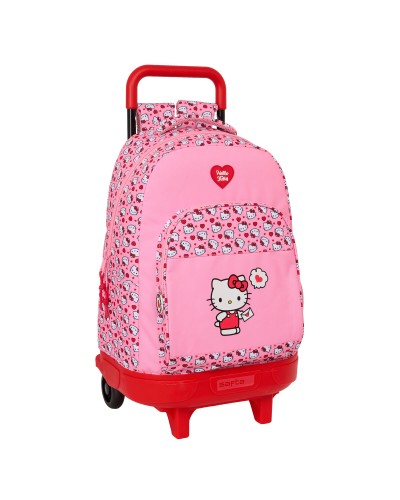 Schoolrugzak met Wielen Hello Kitty Roze 33 x 45 x 22 cm