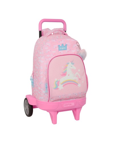 Cartable à roulettes Glow Lab Rose 33 x 45 x 22 cm