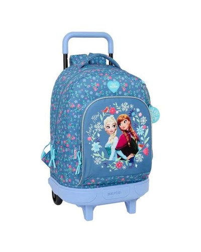 Schoolrugzak met Wielen Frozen Blauw 33 x 45 x 22 cm