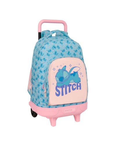 Mochila Escolar con Ruedas Lilo & Stitch Ohana Azul 33 x 45 x 22 cm