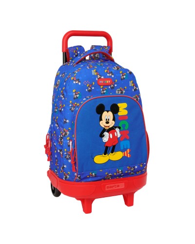 Skolväska med hjul Mickey Mouse Clubhouse Today Blå 33 x 45 x 22 cm