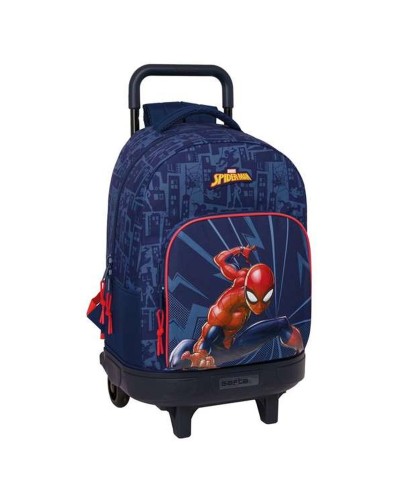 Schoolrugzak met Wielen Spider-Man Blauw 33 x 45 x 22 cm