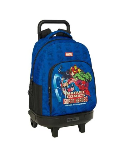 School Rucksack with Wheels The Avengers Blue Black 33 x 45 x 22 cm