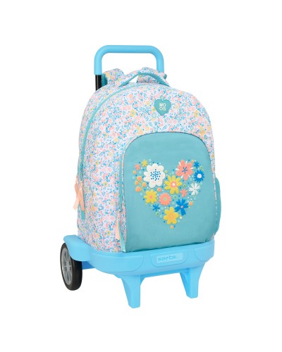School Rucksack with Wheels Moos Fiori Multicolour 33 x 45 x 22 cm