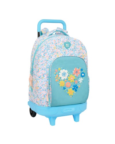 Schulrucksack mit Rädern Moos Fiori Bunt 33 x 45 x 22 cm
