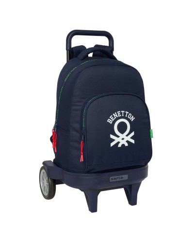 Schoolrugzak met Wielen Benetton Together Marineblauw 33 x 45 x 22 cm