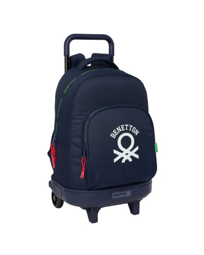 Schoolrugzak met Wielen Benetton Together Marineblauw 33 x 45 x 22 cm