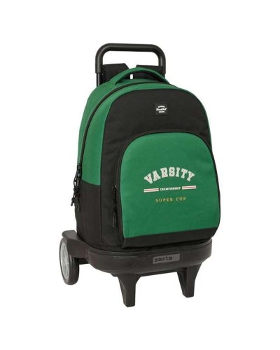 Cartable à roulettes BlackFit8 Varsity Noir Vert 33 x 45 x 22 cm