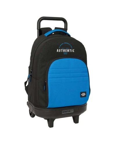 Mochila Escolar con Ruedas BlackFit8 Underground Azul Negro 33 x 45 x 22 cm
