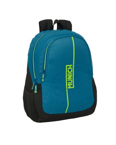 Mochila Escolar Munich Land Negro Verde 32 x 44 x 16 cm