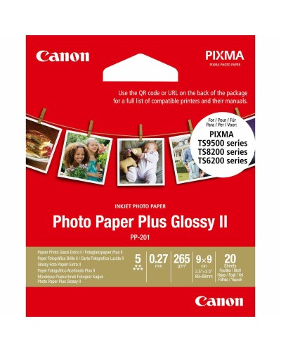Carta Fotografica Lucida Canon Plus Glossy II 9 x 9 cm
