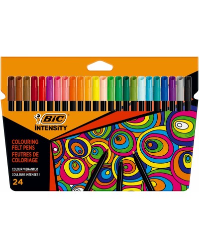 Tussisetti Bic 978035 Musta Monivärinen 24 Kappaletta