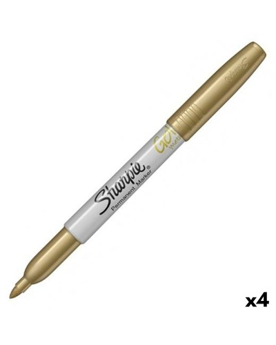 Permanent markörpenna Sharpie METALLIC Guld 1,4 mm (4 antal)