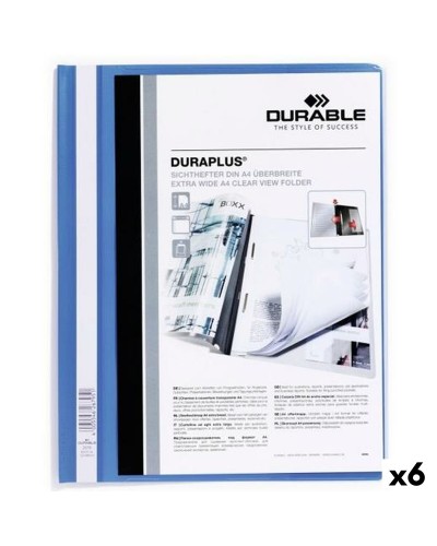 Faltblatt Durable DURAPLUS Blau Durchsichtig A4 25 Stücke (6 Stück)