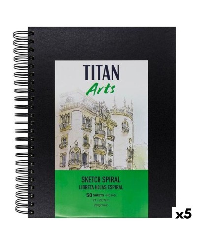 Ritblock Titan Arts Svart A4 50 Blad (5 antal)