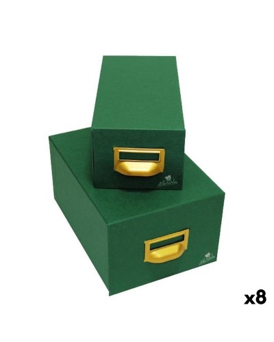 Vulbare opbergkest Mariola GELTEX Groen Karton 12,5 x 9,5 x 35 cm (8 Stuks)