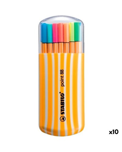 Set de Rotuladores Stabilo POINT 88 Multicolor 20 Piezas (10 Unidades)