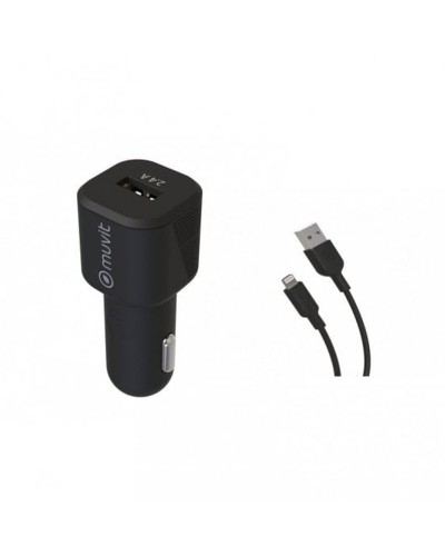 Cargador de Coche Muvit 1,2 m Negro